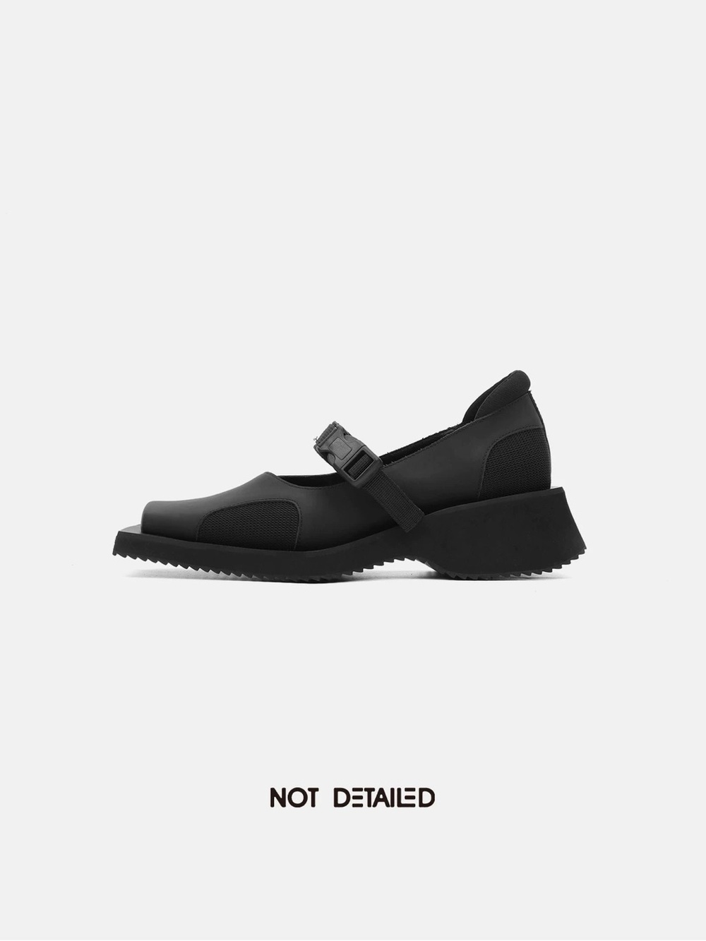 Black Leather Mary Jane Sport Flats - Picture 2 of 11